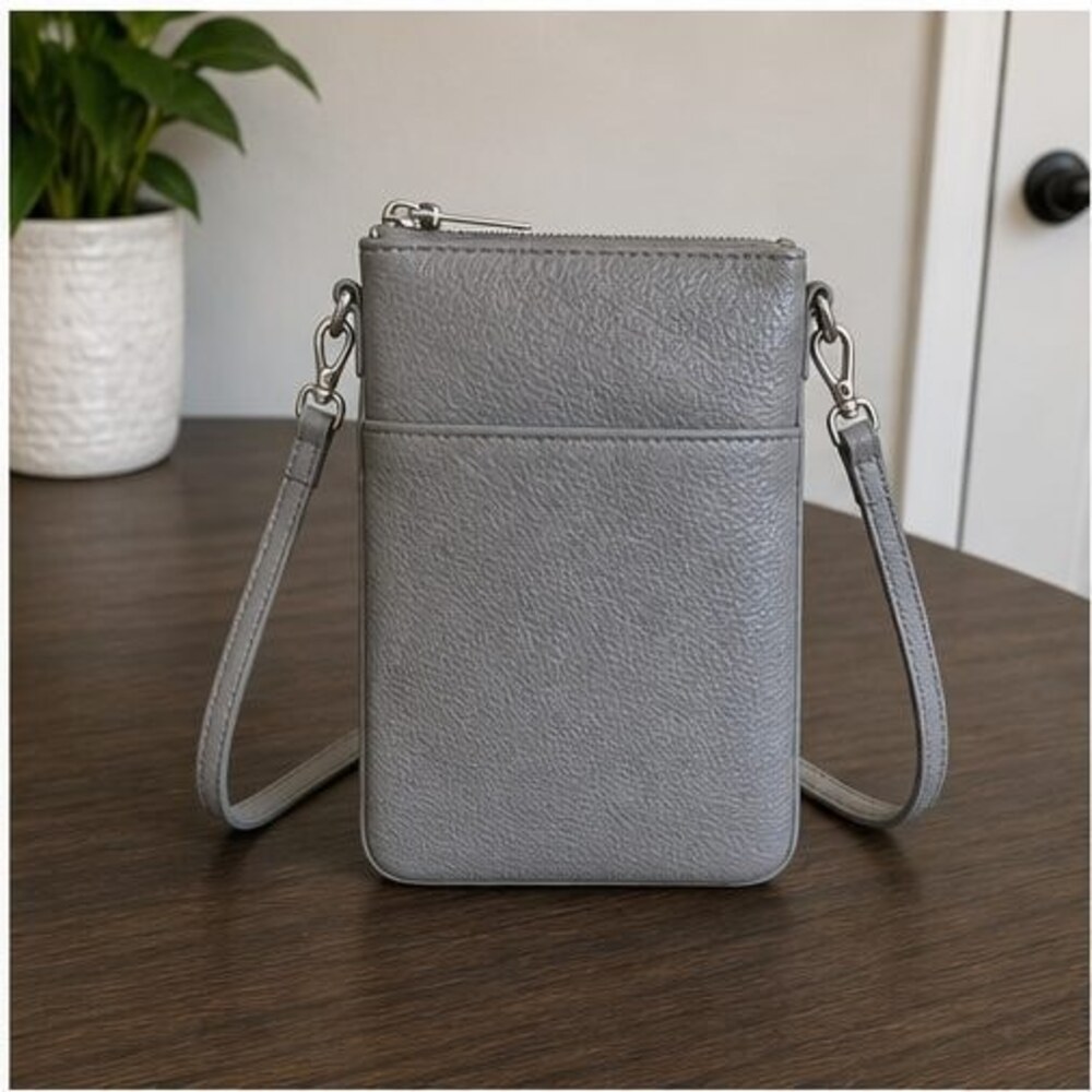 Charcoal Quilted Crossbody Bag